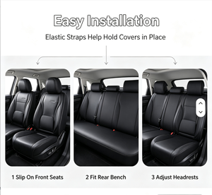 Coprisedili per Auto MELCO Anteriori e Posteriori in Poliestere Facile Installazione Design Diviso Vestibilità Standard Nero Made in China - Product Image 5