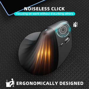 เมาส์ไร้สาย CE ROHS แบบยกแนวตั้งตามหลักสรีรศาสตร์ คลิกเงียบ 6 ปุ่ม ออปติคอล USB สำหรับ Windows/macOS/<span class=keywords><strong>iPadOS</strong></span> PC - Product Image 5