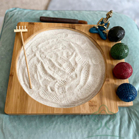 Kit de jardin zen miniature unique pour le bureau, accessoires de jardin zen faits à la main, plateau de sable en bambou de qualité supérieure, kit de thérapie