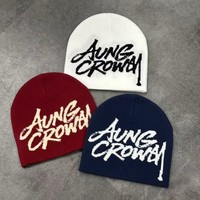 Casquette de streetwear personnalisée avec design graphique imprimé, tissée en jacquard, tricotée, style Y2K, réversible, avec logo