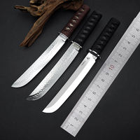 Couteau à lame fixe en acier de Damas, couteau de survie en plein air, couteau de camping, couteau de chasse EDC