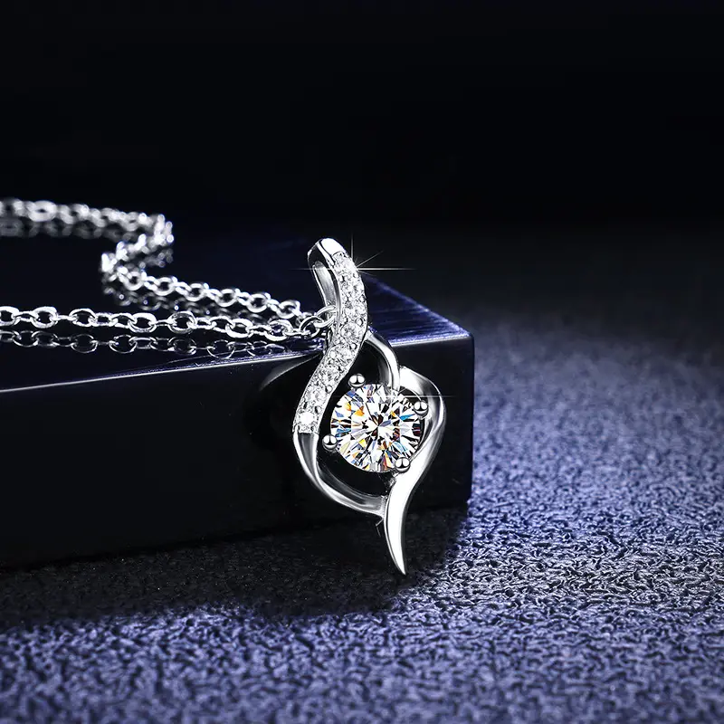 Moissanite joias de diamante de prata esterlina s925, atacado, alta qualidade, pingente de moissanite