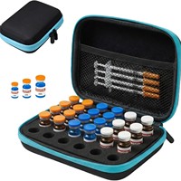 Étui de rangement isotherme personnalisé à 30 compartiments, fermeture éclair avec poche en filet et sangle de transport pour petites bouteilles en verre de 1 à 3 ml