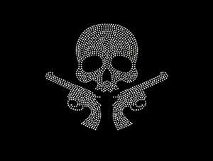 Готический дизайн головы черепа, готический дизайн, мотив со стразами, Переводные элегантные готические стильные аксессуары для одежды - Product Image 4