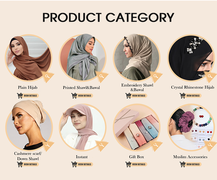 Pearl Rhinestone Chiffon Scarf Hijab for Women Muslim Headwrap