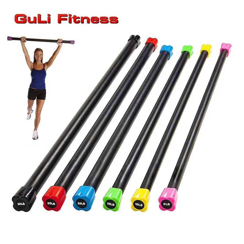 Guli फिटनेस बहु रंग भारित कसरत शरीर बार गद्देदार व्यायाम भारित कुल शरीर बार शरीर Toning व्यायाम बार के लिए व्यायाम