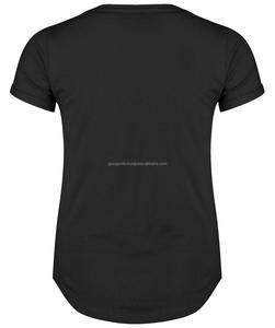 Camiseta con dobladillo curvado para mujer, camiseta informal de alta calidad, precio al por mayor con servicio de impresión personalizado, diseño OEM - Product Image 6