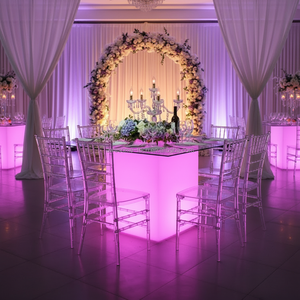 Glow Furniture <span class=keywords><strong>Grande</strong></span> <span class=keywords><strong>table</strong></span> de <span class=keywords><strong>salle</strong></span> <span class=keywords><strong>à</strong></span> <span class=keywords><strong>manger</strong></span> rectangulaire lumineuse <span class=keywords><strong>à</strong></span> DEL Wedddin - Product Image 2