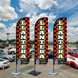 Werbe großhandel Personalisieren Sie Autoreifen Autowerk statt Verkauf Werbung Handel Display Wind dichte Teardrop Beach Feather Flag - Product Image 3