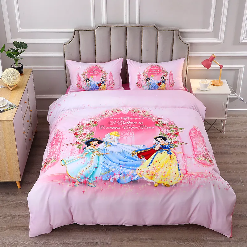 3D digital print Unicorn Bedding Set organic cotton for girls kids Cartoon home