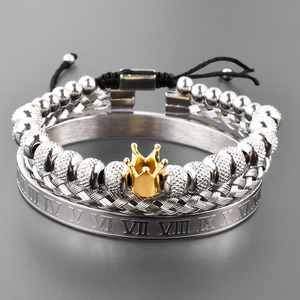 F300 Luxury Bracelet Crown Bead for Gifts Designer Logo <strong>Men</strong> Charms <strong>Bangle</strong> <strong>Men's</strong> <strong>Silver</strong> Stainless Steel Watchband Bracelet - Product Image 5