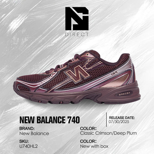 New Balance 740 'Classic Crimson Deep Plum' Zapatillas deportivas con parte superior de malla transpirable y punta redonda con cordones para todas las estaciones - Product Image 6