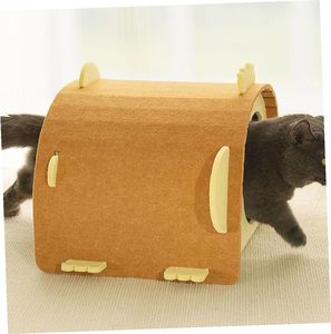 Cueva para Gatos Moderna y Sostenible, Absorbente de Sonido, de Fieltro, Plegable, Cerrada, con Diseño Impreso y Túnel de Juego Interior Acogedor - Product Image 3