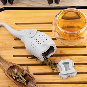 OEM ODM vendita calda nuovo Design riutilizzabile carino a forma di elefante filtro per tè in foglie sciolte per tempi di tè più divertenti infusore per tè in Silicone - Product Image 3
