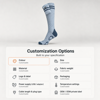 Chaussettes chauffantes électriques personnalisées pour commandes OEM et ODM, chaleur hivernale au-dessus du genou avec contrôle par application et service de vente en gros en vrac