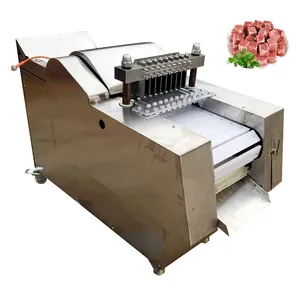 CE mesin pemotong daging babi beku otomatis, mesin pemotong Dicing baja tahan karat disetujui