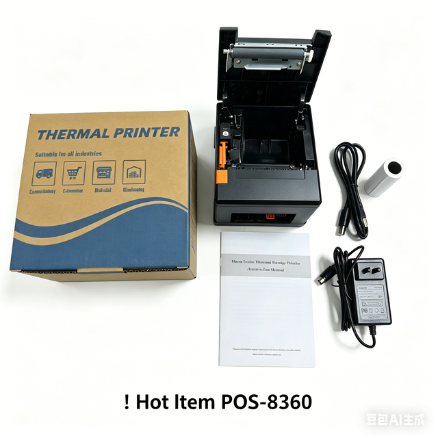ZJIANG Wireless 80mm Direct Thermal Receipt Printer Portable USB Shipping Label Thermal Sticker Printer POS-8360