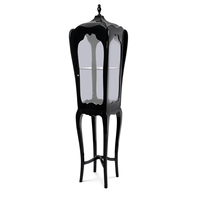 Vitrine fine de style moderne du XVIIe siècle, en acajou artisanal, avec verre transparent et bouton doré, pour salon, meuble de rangement