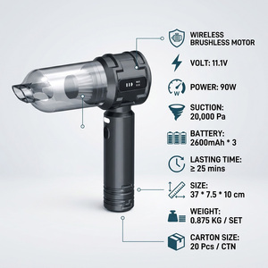 Aspiradora Inalámbrica Digital Inteligente de Alta Velocidad, Silenciosa y sin Cables, con Motor Turbo sin Escobillas para Automóvil - Product Image 2