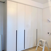 Armoire avec poignées, style minimaliste, chambre principale, MDF blanc, moderne, verre, art déco nordique