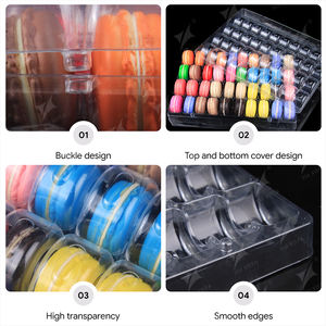 Scatola per <span class=keywords><strong>Macaron</strong></span> XIEFA con 40 Scomparti in PET, Adatta per Macarons e Biscotti, 4x10 Scomparti - Product Image 5