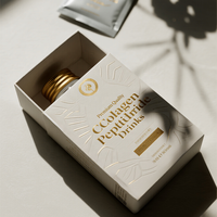 Boîtes rigides à couvercle magnétique personnalisées pour coffret cadeau de collagène et peptides haut de gamme avec estampage à chaud et impression quadricolore