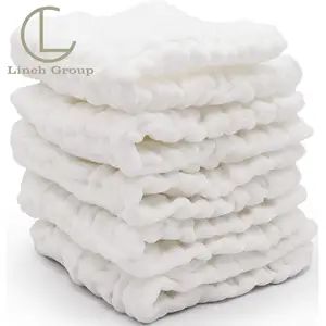 LC DMC024 Organic White Soft Cotton Skin Care Washcloth Small Microfiber Face Towel Makeup Remover Oil Facial Muslin Face Cloth