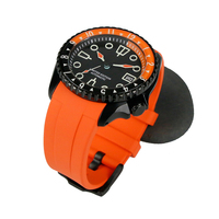 Montre de plongée pour homme de qualité supérieure 10ATM 20ATM NH35A automatique en caoutchouc orange avec verre saphir