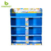 Présentoir de quart de carton Pdq au détail à 3 faces personnalisé 1/2 Présentoir de palette pour boissons Présentoir de demi-palette empilable pour supermarché
