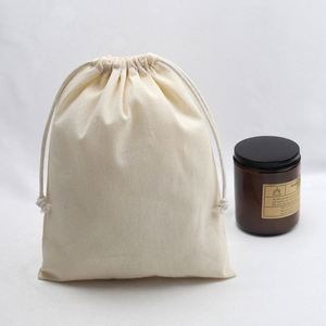 Petite pochette en coton biologique avec broderie personnalisée, sachet promotionnel de luxe, emballage en toile avec cordon de serrage - Product Image 3