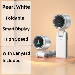 พัดลมพกพาขนาดเล็ก รุ่น N607 ความเร็วสูง ชาร์จไฟได้ผ่าน USB ใช้กลางแจ้งในฤดูร้อน สำหรับโทรศัพท์มือถือ พร้อมหน้าจอดิจิตอล พับเก็บได้ - Product Image 3