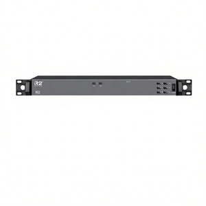 Microphone dynamique sans fil 2 canaux OEM HD-1100, piles AA, connecteur XLR, capteur infrarouge, contrôle du volume portable, gris, KTV - Product Image 1