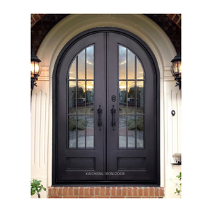 חדש חדש פלדה מחושל דלת פלדה מול נוף מלא כפול נוף מלא זכוכית מתכת כניסה דלתות כניסה לשער החיצוני הבית - Product Image 5