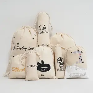 Сумки на шнурке Calico натурального цвета разного размера, оптовая продажа сумок с вашим собственным логотипом, косметички, ювелирные сумки