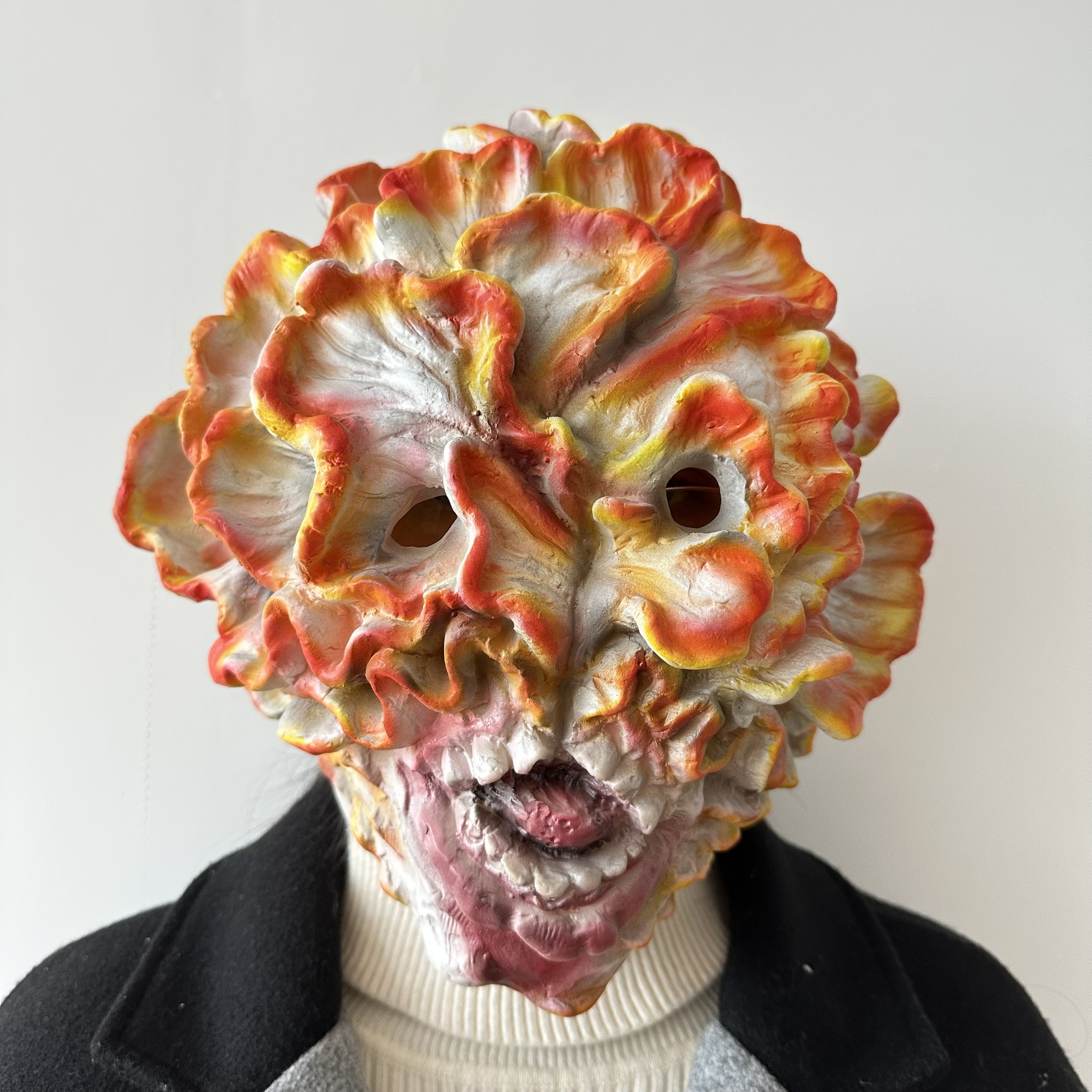 Graue Hasen-Halloween-Maske Aus Kunstpelz – Gruselig & Mit Verstellbaren Ohren, Einheitsgröße Für Erwachsene