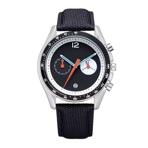 <span class=keywords><strong>Montre</strong></span> chronographe vintage élégante pour homme, boîtier en acier inoxydable de 43 mm, bracelet en cuir de 22 mm, verre minéral résistant aux rayures, étanche - Product Image 2