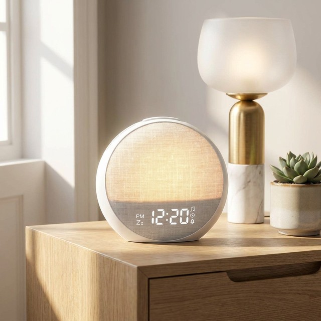 Wellness-Focused White Noise Sound Machine for Baby Sleep Smart Sunrise Wake up Light Table Alarm Clock 30 Tranquil Sounds RGB