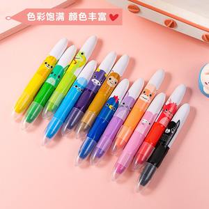 12色水溶性大容量クレヨンセット子供用非汚れ手描画ブラシのための回転着色スティック - Product Image 2