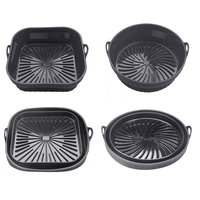Panier d'accessoires pour friteuse à air en silicone antiadhésif, pliable, carré, rond, plateau de cuisson en silicone pour friteuse, doublure en silicone pour friteuse