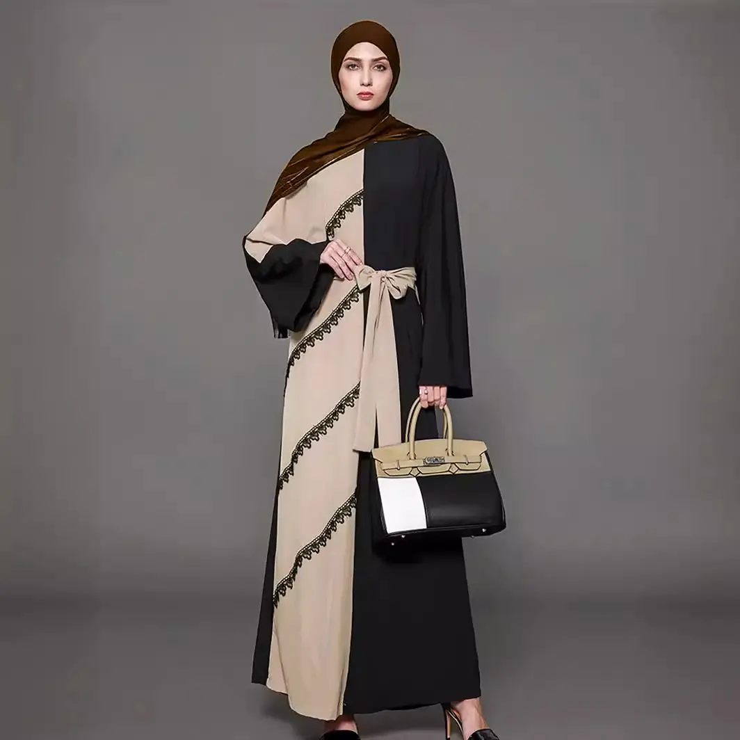 Penjualan laris 2024 pakaian Islami Dubai gaun Muslim untuk wanita Muslim desain Abaya hitam Abaya kantor dewasa Islam CN;GUA