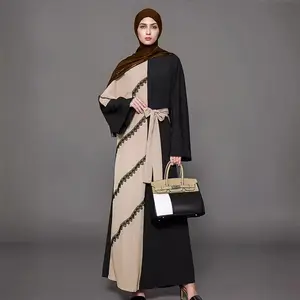 2024 Hot Selling Islamic Clothing Dubai Abaya Muslim Dress for Muslim Women Abaya Designs Black Abaya Office Adults Islam CN;GUA