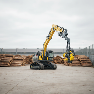 Orman İşleri İçin Hasat Başlığı ve Kepçeli Orman İş Makinesi - Product Image 2