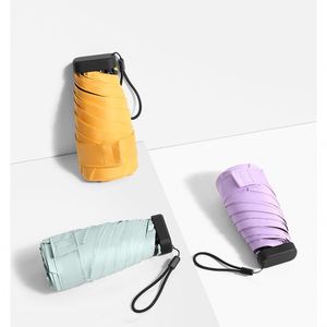 Parapluie de poche mini 6 plis de haute qualité, coupe-vent et anti-UV - Product Image 1