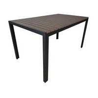 Table de jardin de haute qualité en plastique, bois et acier pour jardin, patio, cour