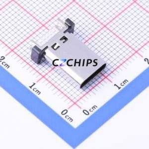 KH-TYPE-C-4L13.7-6P USB Connector Through hole Component (THT) Connector Type-C Through Hole 6P - Product Image 1