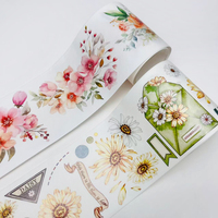 Ruban Washi Premium Personnalisé : Rouleau d'Autocollants pour Agenda, Fleurs Vintage, Idéal pour Scrapbooking et Junk Journal