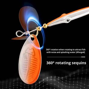 Señuelo de Pesca Hundido de 85 mm y 9 g, Cebo Artificial Duro de Hierro y Acero al Carbono con Lentejuela Giratoria para Lubina, <span class=keywords><strong>Trucha</strong></span>, Lucio y Carpa - Product Image 4