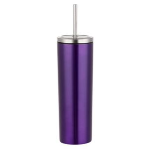 Gobelet droit en acier inoxydable de 20 oz, anti-fuite, avec couvercle à vis et paille - Product Image 5