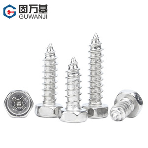 Vis autotaraudeuses à tête cruciforme en acier inoxydable 304 Guwanji, tête hexagonale M3 M6 M8, qualité industrielle A - Product Image 2