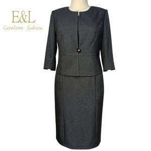 Clothing Wholesale 2021 New Autumn Fashion Black Quality Women's Plus Suits for Business Waterproof 100% Polyester Half Sleeve - Product Image 4